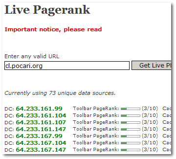 Live Pagerank